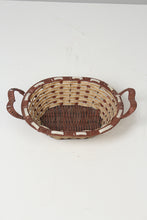 Load image into Gallery viewer, Beige &amp; Brown Cane Fruit Basket 16&quot; x 4&quot; - GS Productions
